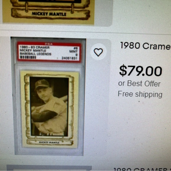 Mickey Mantle 1980 , Graded 8.5 Mint+ - Picture 3 of 3